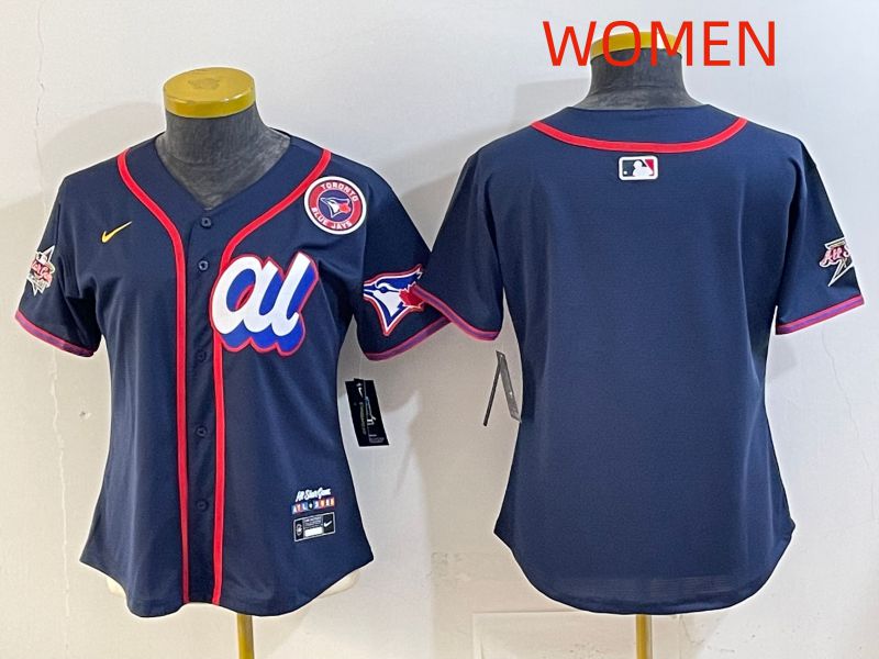 Women 2025 Toronto Blue Jays Blank Drak Blue All star Nike MLB Jersey style 02->women mlb jersey->Women Jersey
